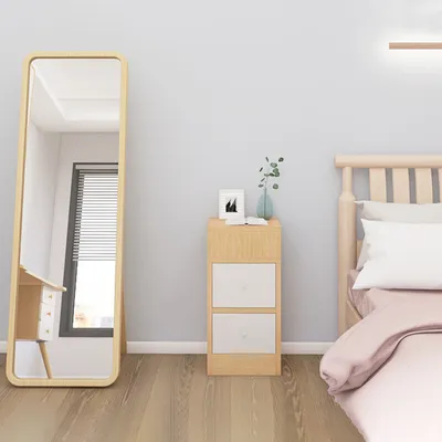 2 Drawers Modern Wood Bedside Cabinet Nightstand Table Bedroom Furniture