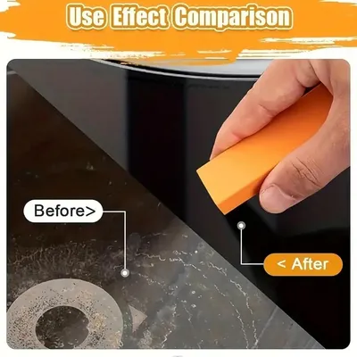 Stainless Steel Decontamination Scratch Eraser,Magical Rust Eraser Stainless Steel Stain Remover, Rubber Rust Cleaning Eraser For Kitchen, Bathroom, Household Orange Colour