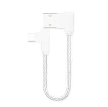 Double Elbow Braided Data Cable Micro Usb Android Mobile Phone Universal V8 Right Angle 90 Degree Charging Short Cable 20cm