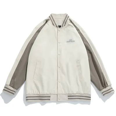Contrast Color Design Baseball Jacket Trend