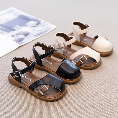2026 Summer Korean Style Half Closed Toe Girls Sandals, Forest Princess Style Casual