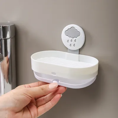 Household Wall-Mounted Drain Double-Layer Soap Box