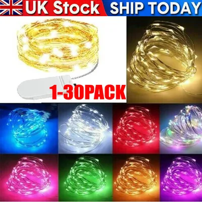 1-30x Fairy Lights Waterproof String Lights DIY Wedding Xmas Party Jars Crafts--Cold White 5M50 Lamp