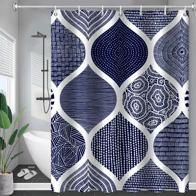 Waterproof Shower Curtain Cross-border Amazon Polyester Toilet Shower Curtain