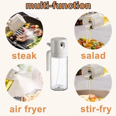 2 In 1 Oil Sprayer Dispenser Spray Bottle Cooking Baking BBQ Kitchen Tools 550ML