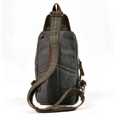 Multifunctional male mini canvas chest bag