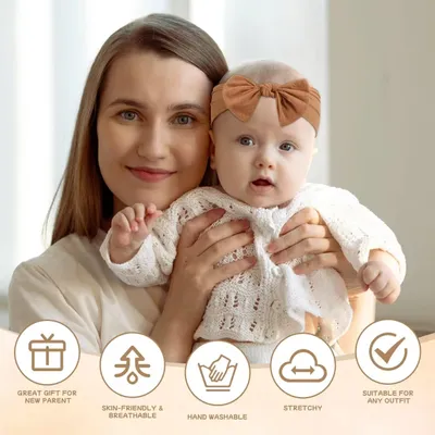 Super Stretchy Soft Knot Headbands With Hair Bows Head Wrap Hair Accessories For Newborn Baby Girls Infant Toddlers Kids