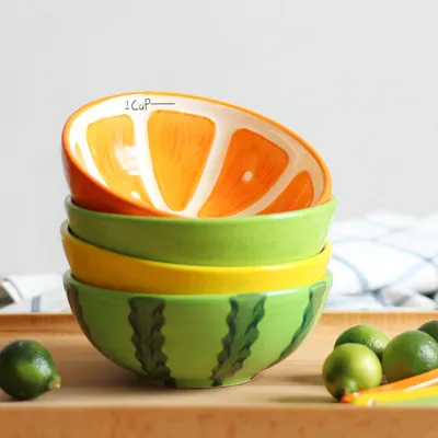 Cute Creative Japanese Fruit Watermelon Ceramic Bowl Suit