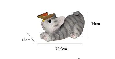 Creative Resin Cat Solar Sculpture Ornaments Outdoor Villa Courtyard Statue Crafts Garden Micro Landscape Decoration Accessories