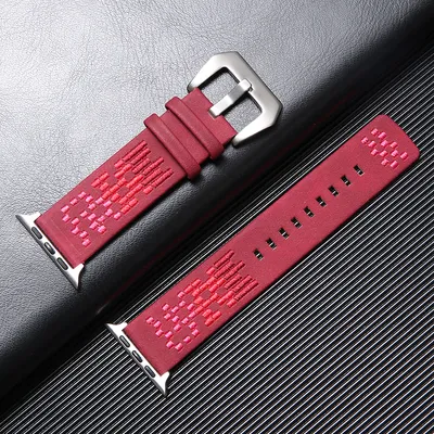 Braided nubuck leather watch strap universal