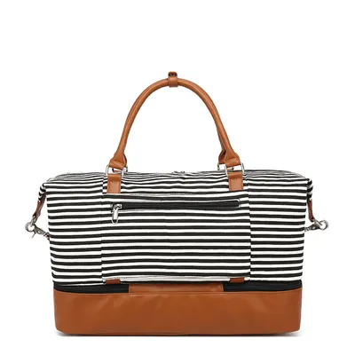 Canvas striped travel bag
