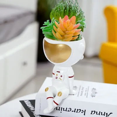 Astronaut Succulent Flower Pot Plant Flower Pot Set Combination Decoration Resin Crafts