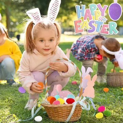 ٢٤ بيضة عيد الفصح مصنوعة من اللباد، بيضة عيد الفصح من الصوف محشوة بالفوم، ديكور مفاجئ لتزيين الأكاليل والأعمال اليدوية المنزلية وصواني الحفلات