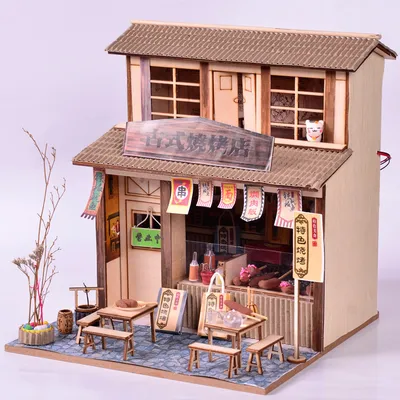 Diy Hut Chinese Ancient Architecture Handmade Mini Wooden House