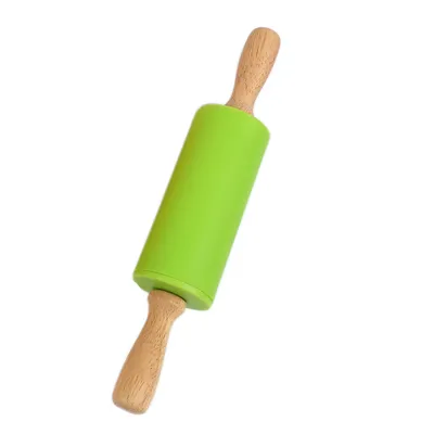 Silicone wooden handle rolling pin