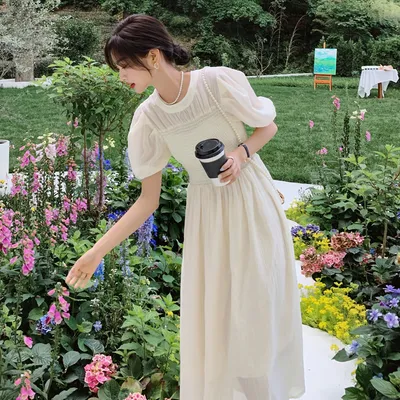 Fashionable French White Dress For Women
