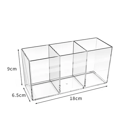 1, 2, 3 Pack Clear Acrylic Cosmetic Pencil Pen Holder Cup, Clear Makeup Brush Holder, Desk Acrylic Brushes Storage