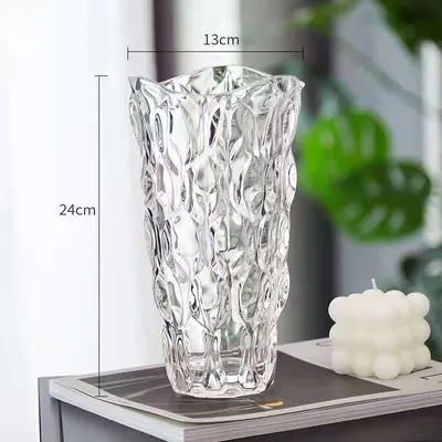 Light Luxury Glaze Crystal Glass Vase Flower Arrangement Decoration Utensils Ornaments Crafts