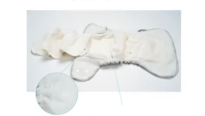 Super Absorbent Bamboo Cotton All-in-one Baby Night Cloth Diaper