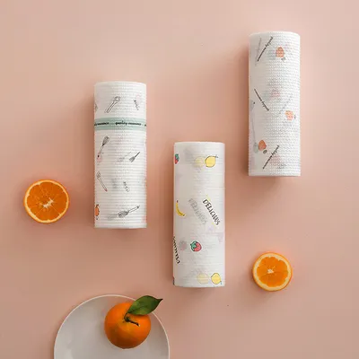 Non-stick Kitchen Printing Lazy Dry And Wet Dual-use Household Rag Disposable Non-woven Fabric
