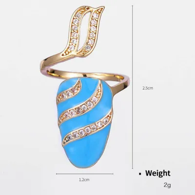 Copper Real Gold Plated Zirconium Drip Oil Nail Ring