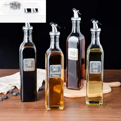 Large Oil Bottle Leak-proof Glass Oil For Household Kitchen