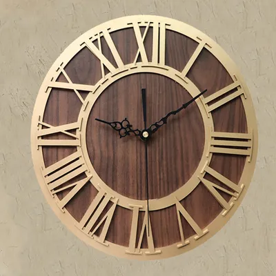 European Vintage Wooden Roman Digital Craft Wall Clock