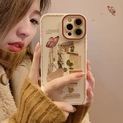 Retro Sticker Phone Case Literary Art