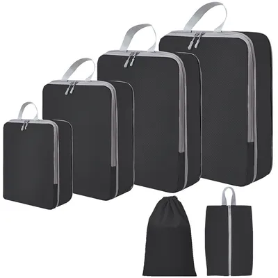 Compression Travel Storage Bag Set, Luggage Organizer Packing Cubes For Clothes, Shoes, Cosmetics And Travel Toiletries