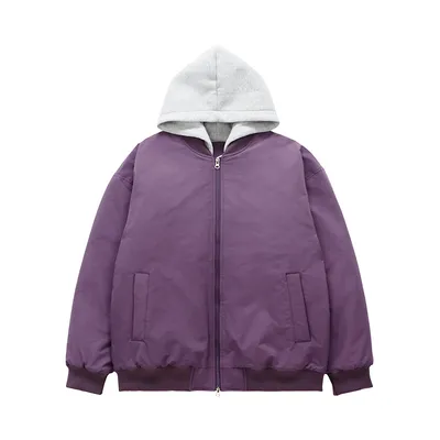 Men's Fake Two-piece Detachable Hooded Jacket