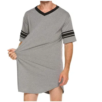 Men's Short Sleeve V-Neck Stitching Pajamas