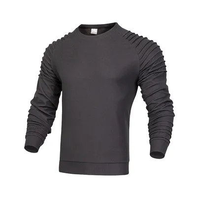 Men's Long-sleeved Shoulder Pleated Sweater