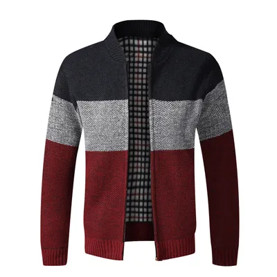 Cardigan sweater men's long-sleeved stand collar sweater