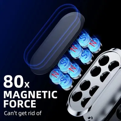 2 Pack Strong Magnetic Car Phone Holder Upgrade Powerful Magnet 360 Degree Rotation Universal Stable Car Cell Phone Mount Compatible With All Mobile Phones