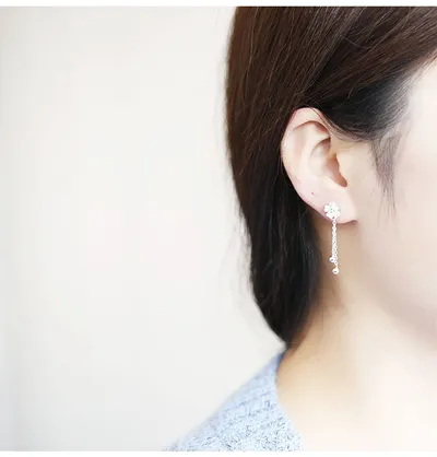 Sterling Silver Fashion Hundred Cherry Blossom Ear Jewelry