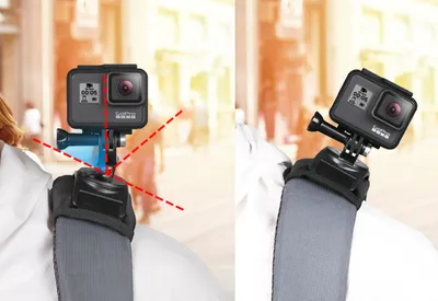 Sports camera backpack fixed shoulder strap