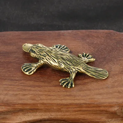 Solid Brass Animal Platypus Figurine Miniature Tea Pet Crafts Desktop Small Ornament Home Decorations Accessories Children Gifts