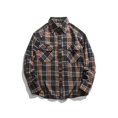 Long-sleeved Japanese Tide Brand Plaid Shirt