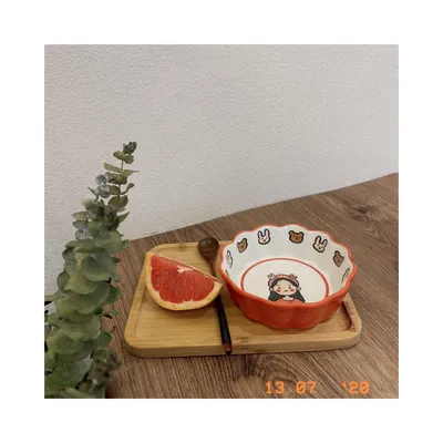 Ceramic Cartoon Cute Fruit Girl Salad Bowl