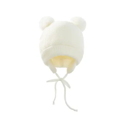 Pure Color Warm Keeping Ear Protection Children's Knitted Hat