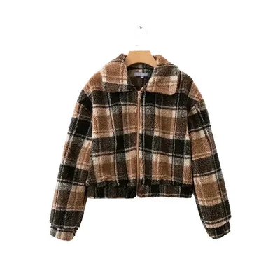 Stylish contrast checked jacket