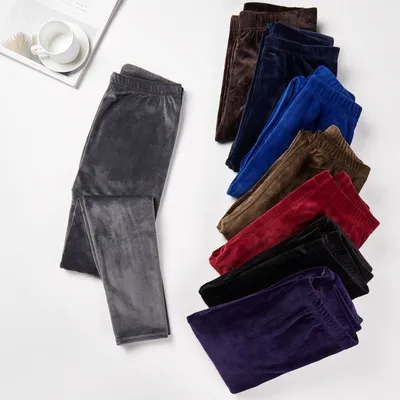 Double-faced Velvet High Stretch Leggings Women's Gold Velvet Slim High Waist