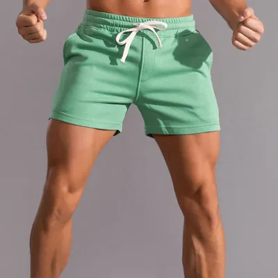 Solid Color Men's Sports Running Fitness Casual Shorts