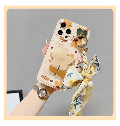 Autumn Leaves And Flowers With Bow Silk Scarf Phone Cases
