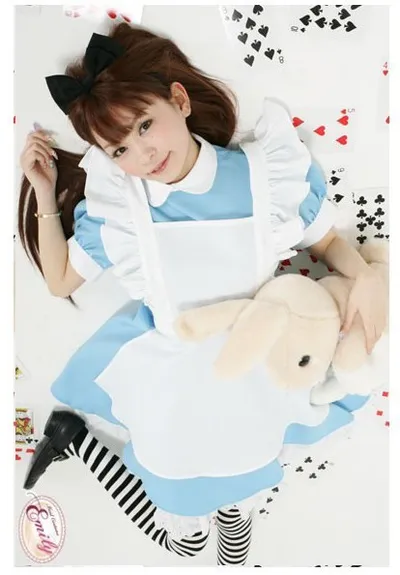 Cute Water Blue Maid Ware COS Anime Clothing Performance Costume