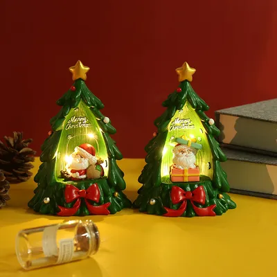 Christmas Tree Luminous Ornaments Scene Layout Decoration Christmas Resin Crafts Valentine Christmas Gifts Christmas Ornaments