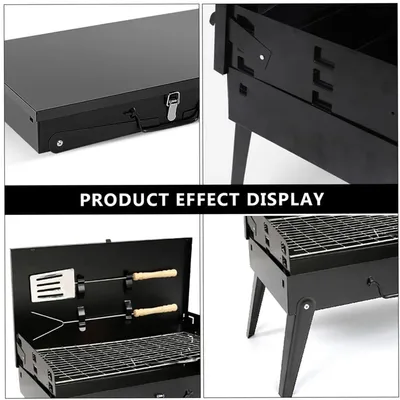 Portable Folding Charcoal BBQ Barbecue Camping Grill Travel Picnic Outdoor UK