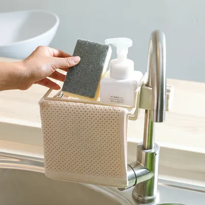 Kitchen Faucet Finishing Sponge Dishcloth Drain Rack