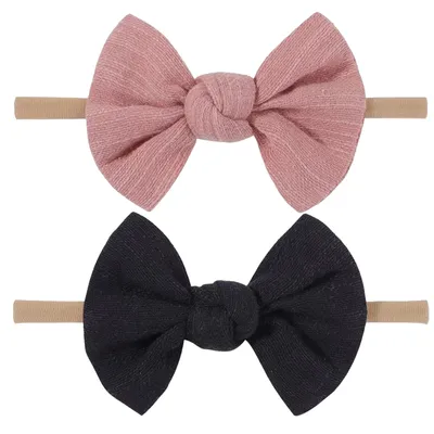 Soft Headbands Baby Girls Nylon Headband With Hair Bow Hairbands Hair Accessories For Newborn Infant Toddler Kids