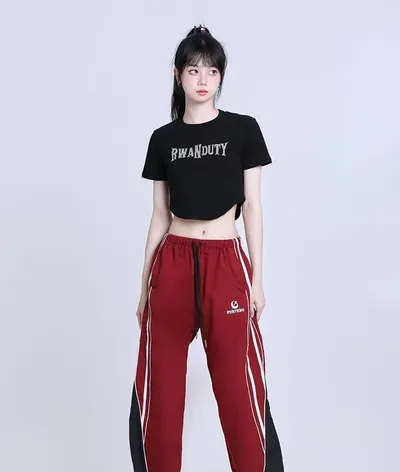 Retro American High Waist Straight Pants Slimming